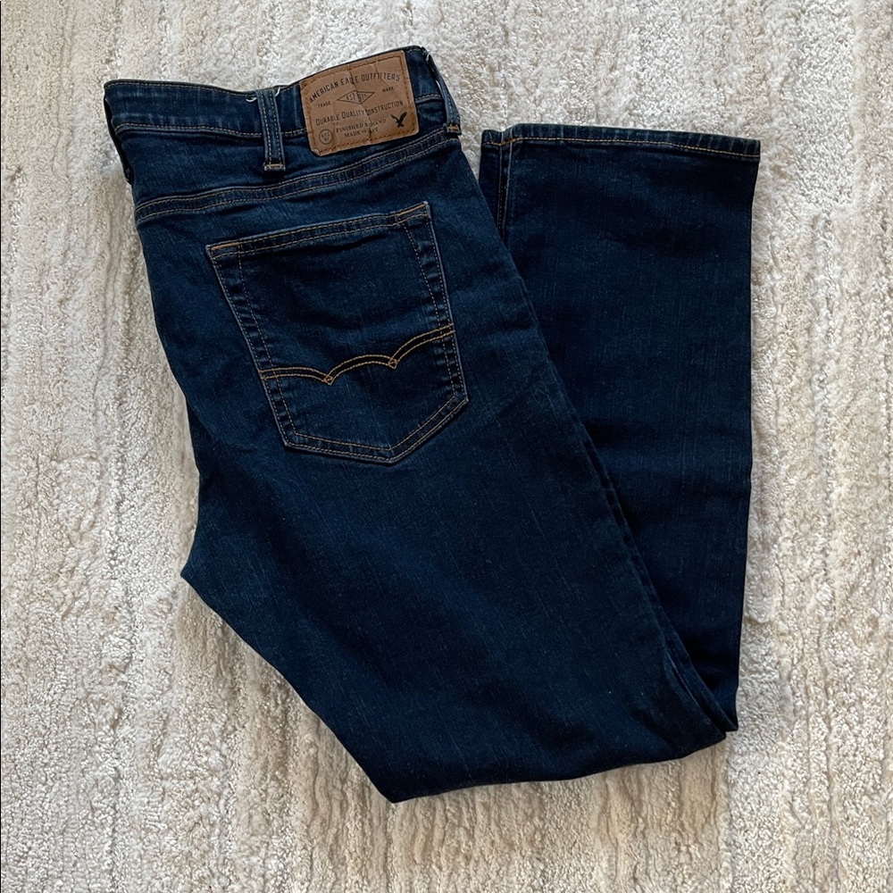 American Eagle Outfitters Men's Dark Blue Jeans Slim Straight  
38 x 32